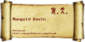 Mangold Kevin névjegykártya