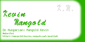 kevin mangold business card